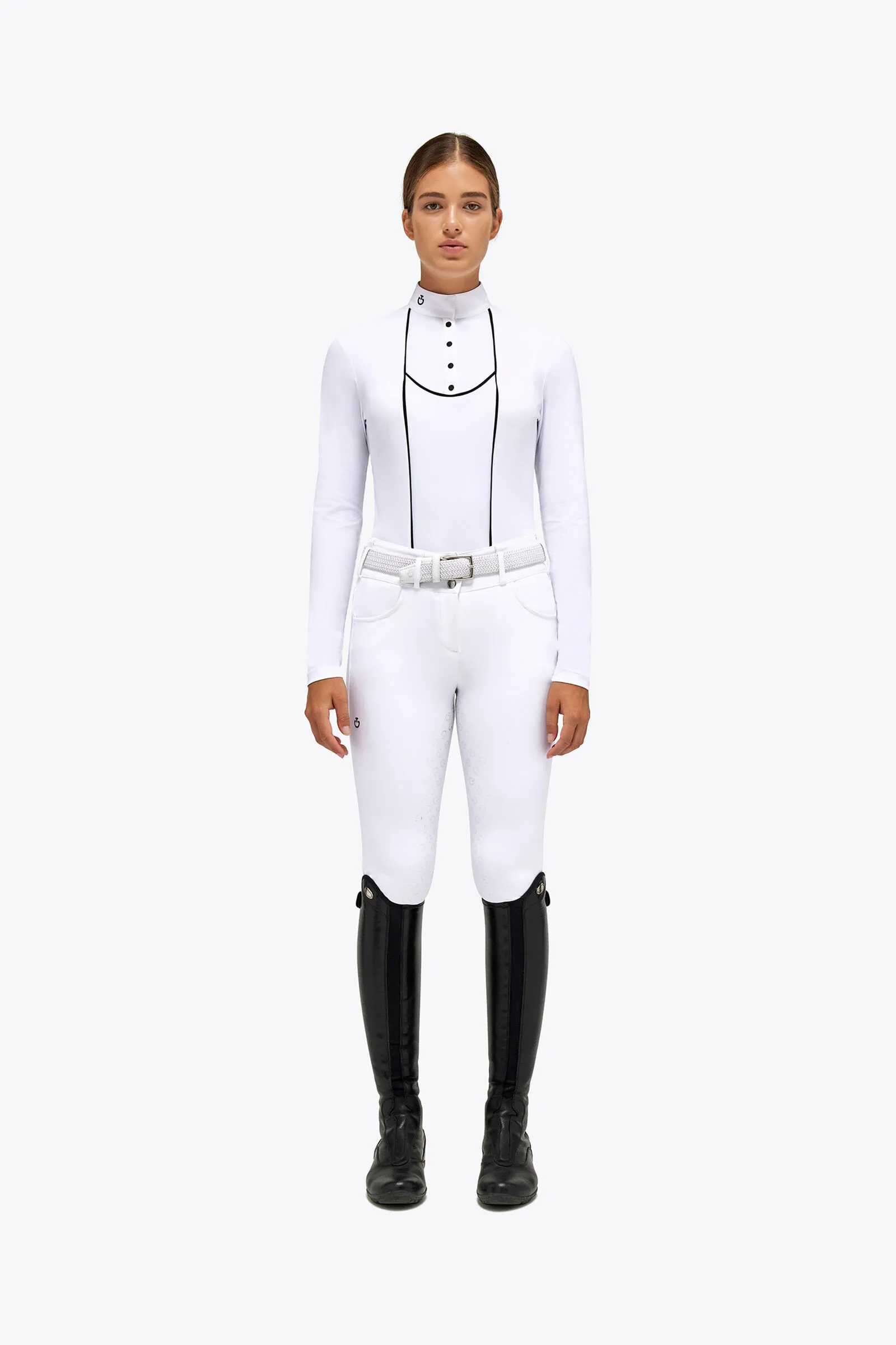 Cavalleria Toscana Tech Jersey Piqué Camiseta de competición de manga larga para mujer