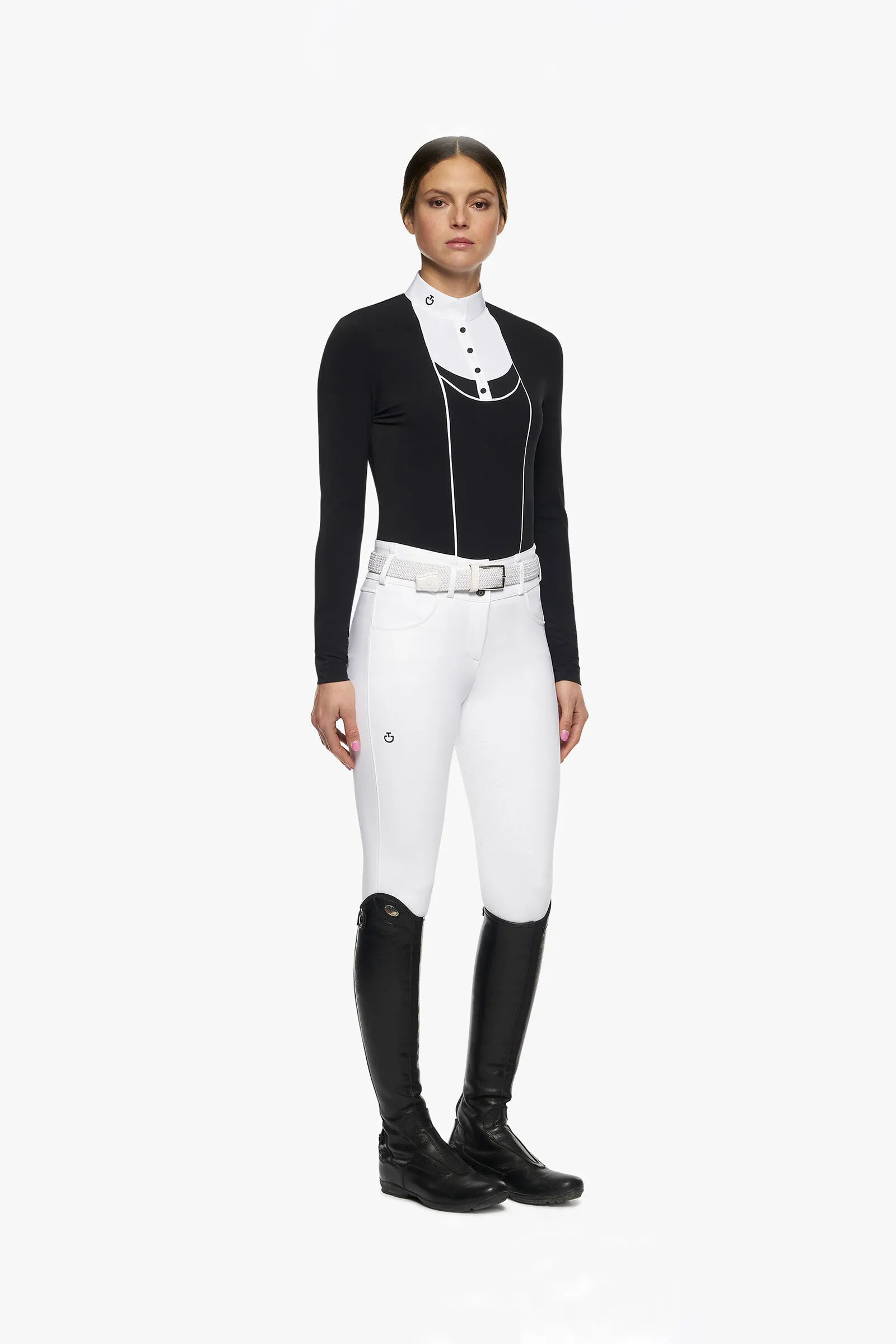 Cavalleria Toscana Tech Jersey Piqué Camiseta de competición de manga larga para mujer