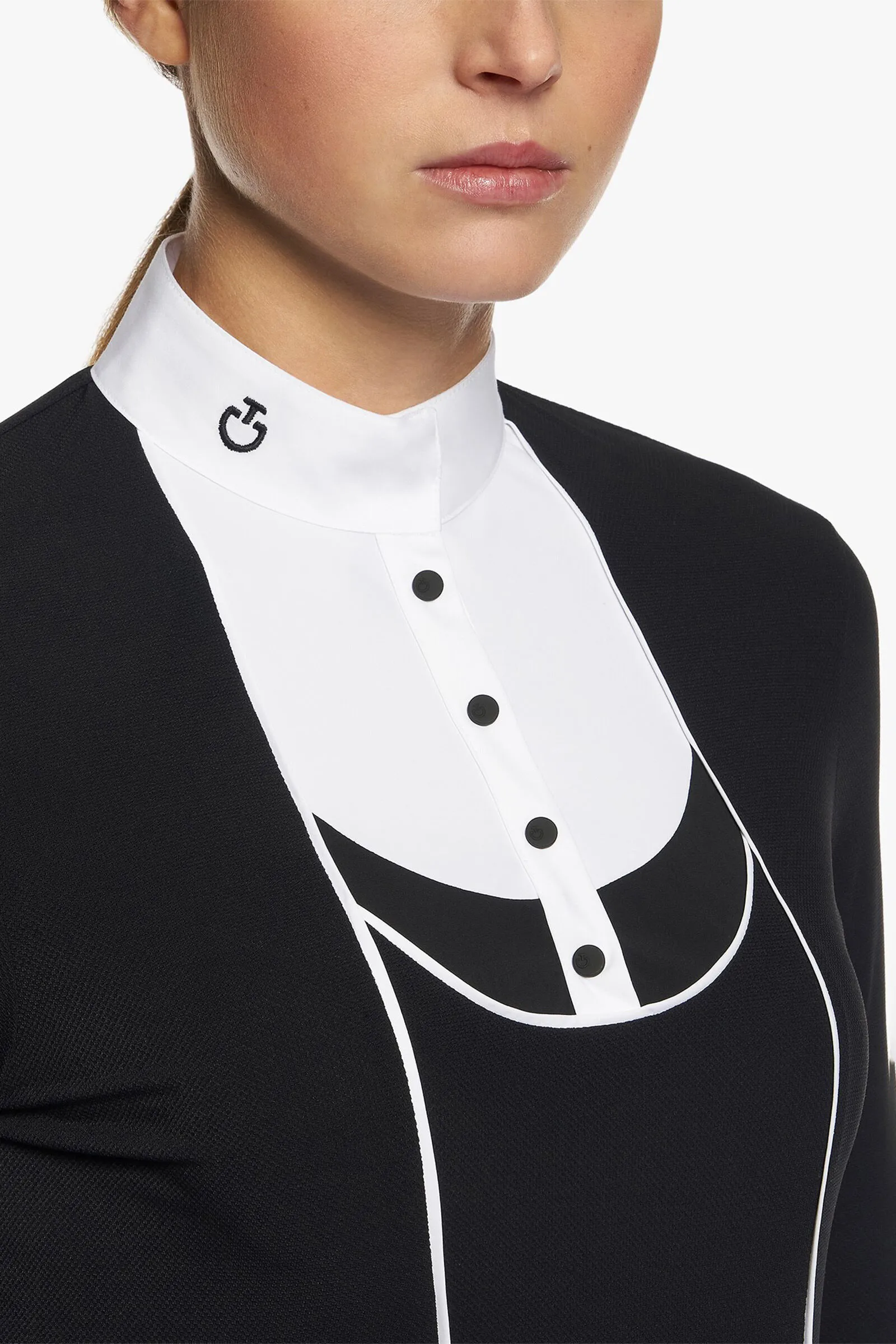 Cavalleria Toscana Tech Jersey Piqué Camiseta de competición de manga larga para mujer