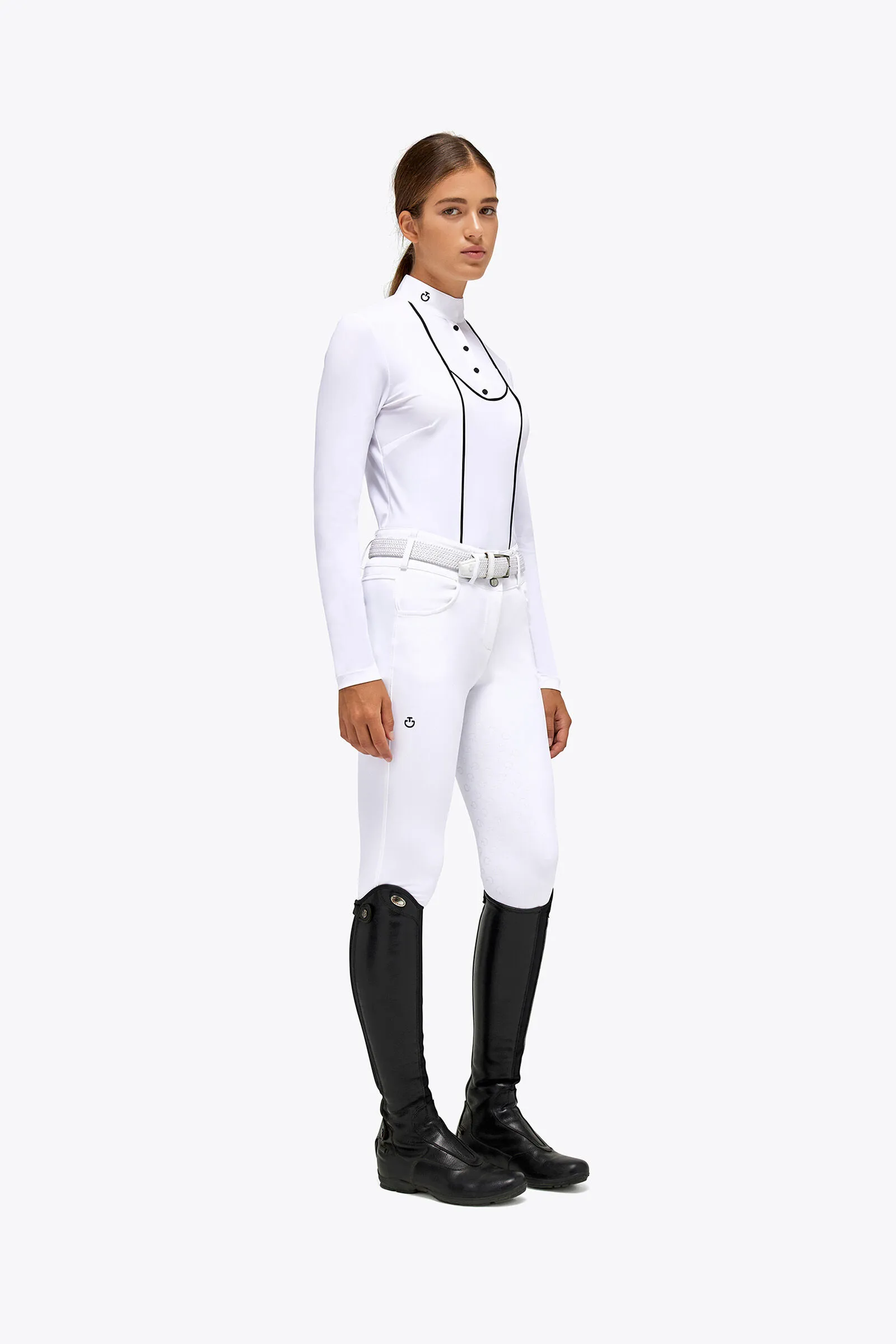 Cavalleria Toscana Tech Jersey Piqué Camiseta de competición de manga larga para mujer