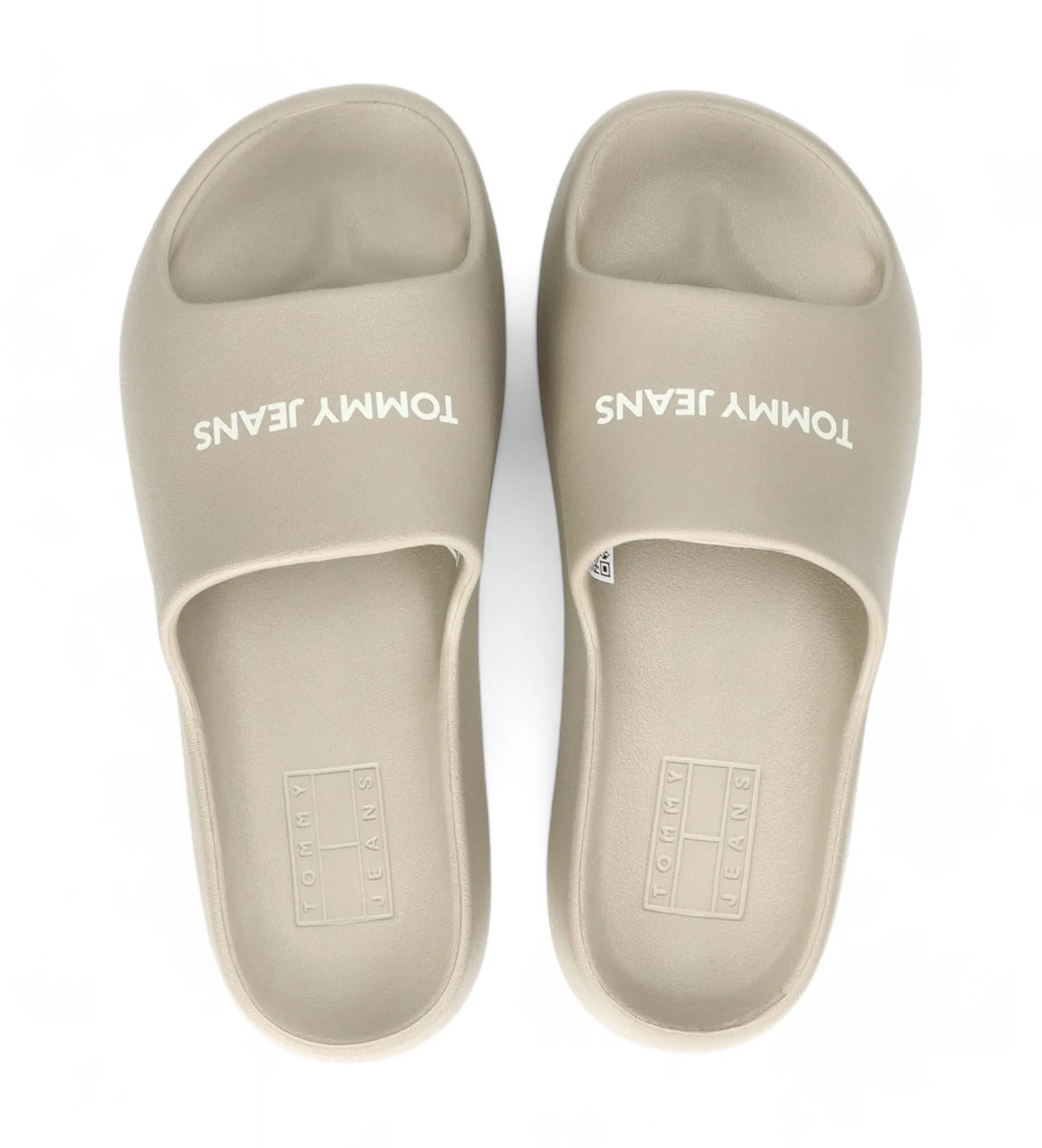Chanclas de suela gruesa beige