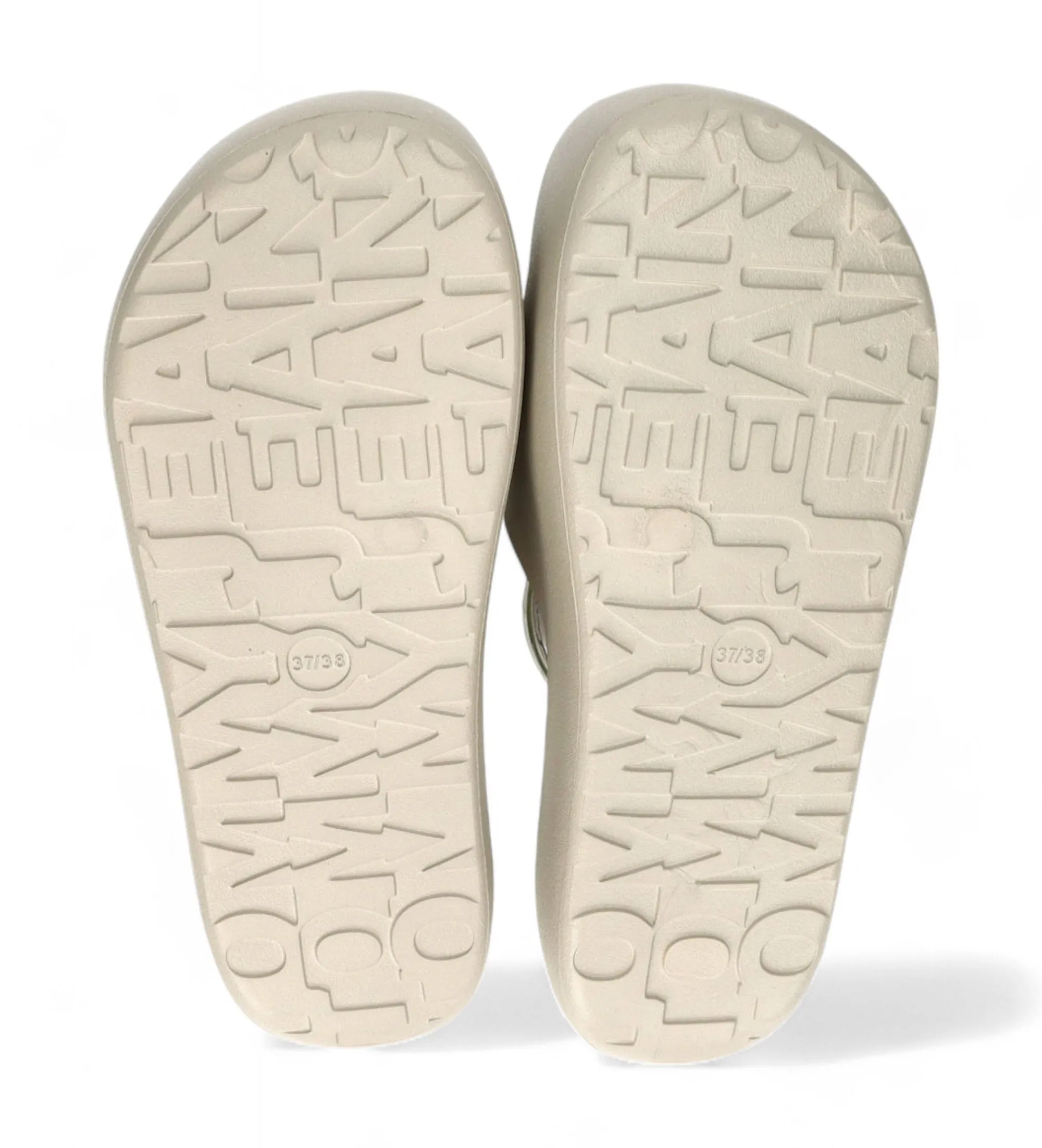 Chanclas de suela gruesa beige