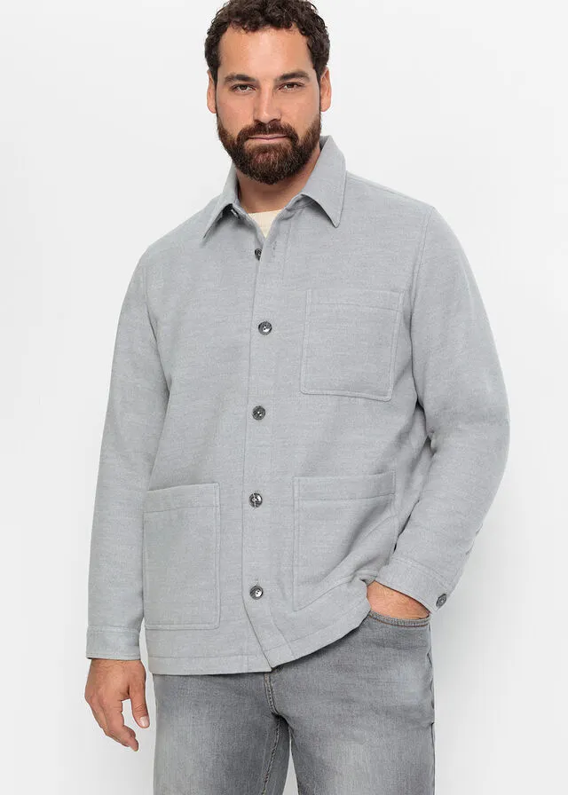 Chaqueta con aspecto de lana Gris claro jaspeado