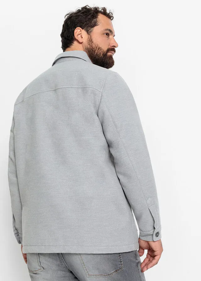 Chaqueta con aspecto de lana Gris claro jaspeado