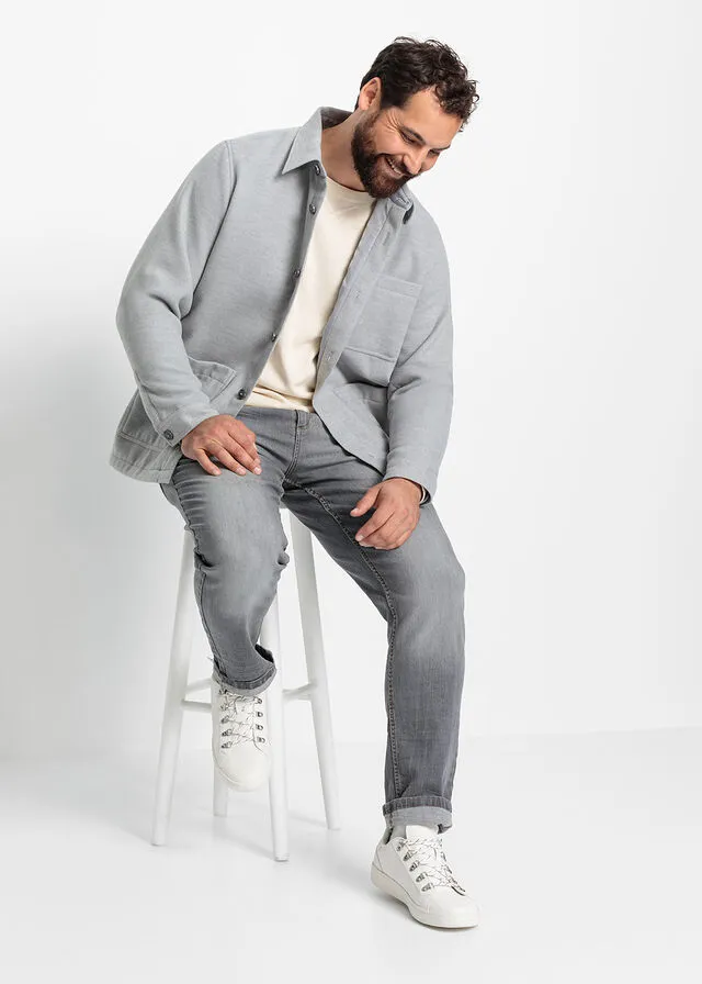 Chaqueta con aspecto de lana Gris claro jaspeado