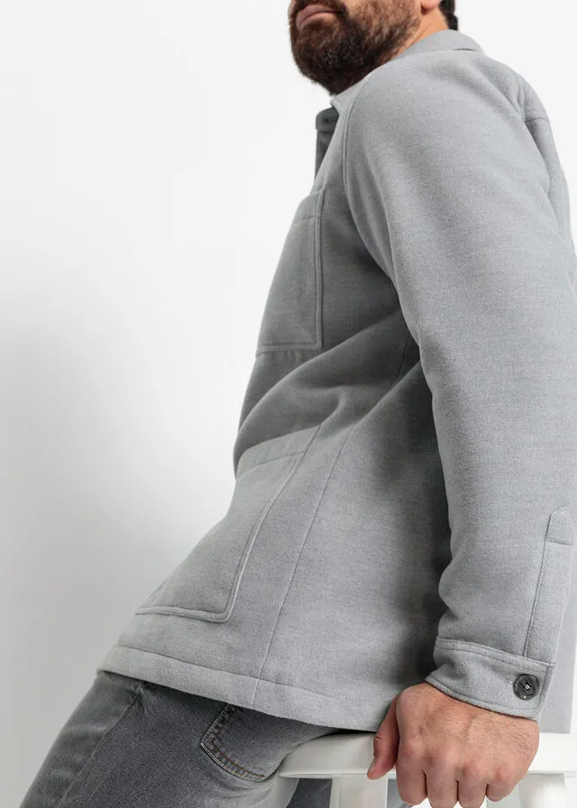 Chaqueta con aspecto de lana Gris claro jaspeado