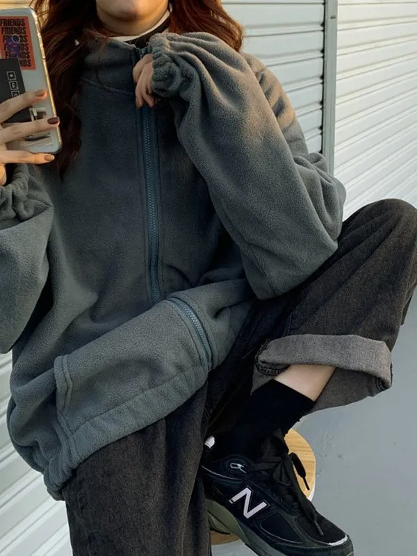 Chaqueta con cremallera y estampado de letras