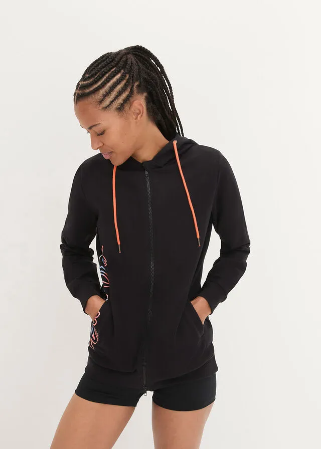 Chaqueta de chándal con capucha Negro estampado
