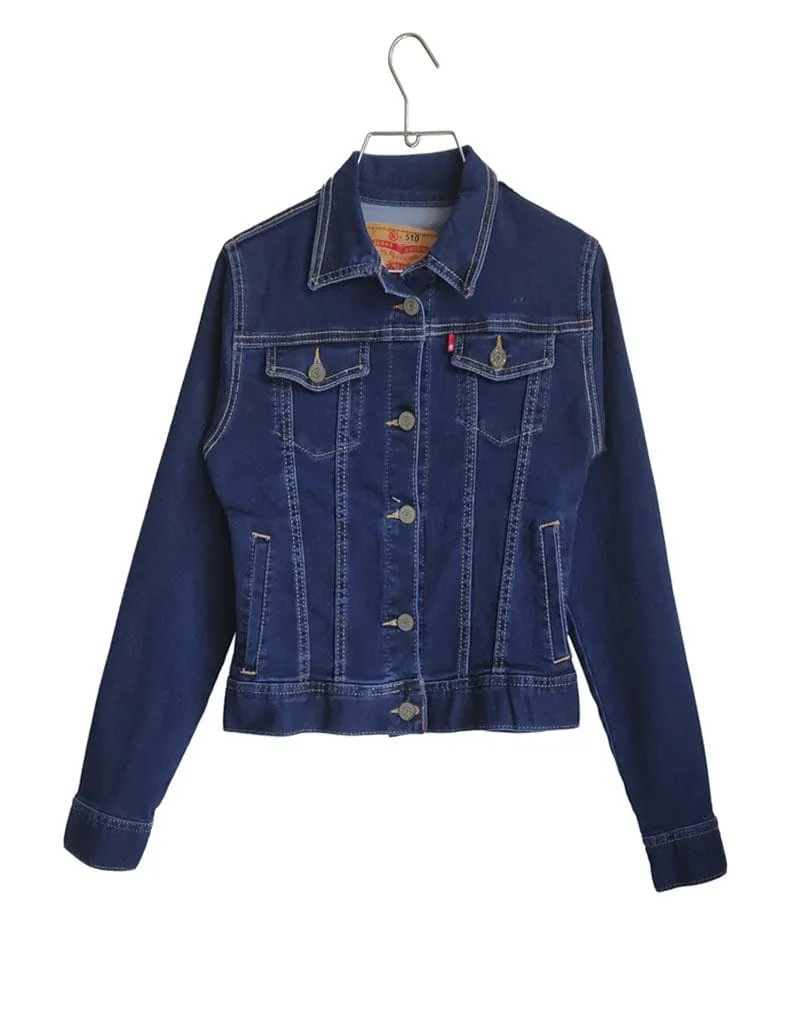 Chaqueta De Jean Clásica Para Mujer