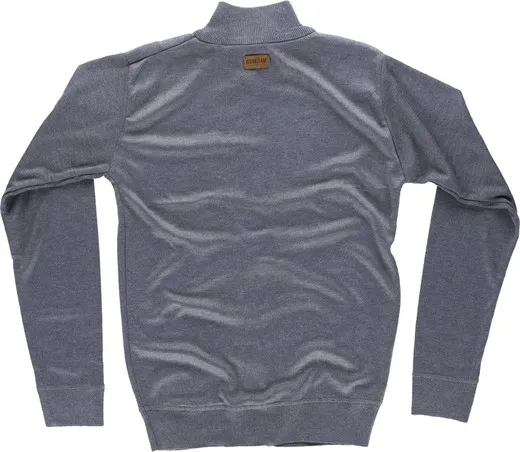 Chaqueta de punto fino con cierre de cremallera Gris