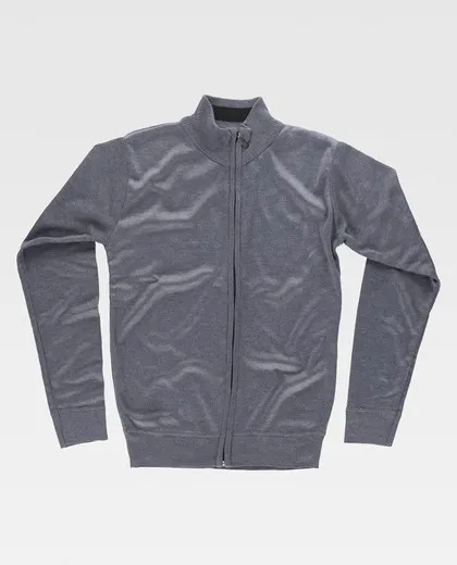 Chaqueta de punto fino con cierre de cremallera Gris