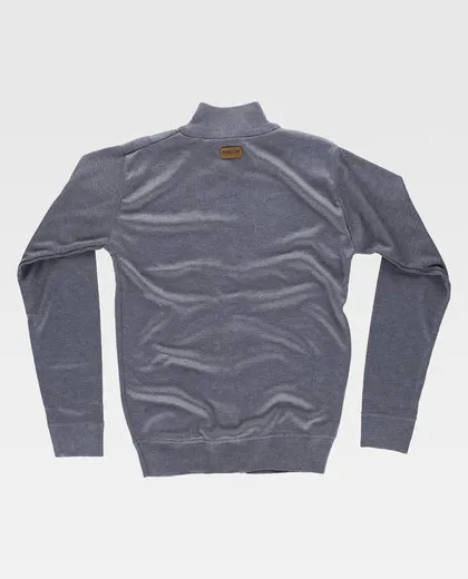 Chaqueta de punto fino con cierre de cremallera Gris