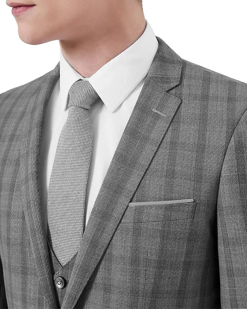 CHAQUETA DE TRAJE DE CONTROL DE CRISTAL DE VENTANA LAZIO  GRIS