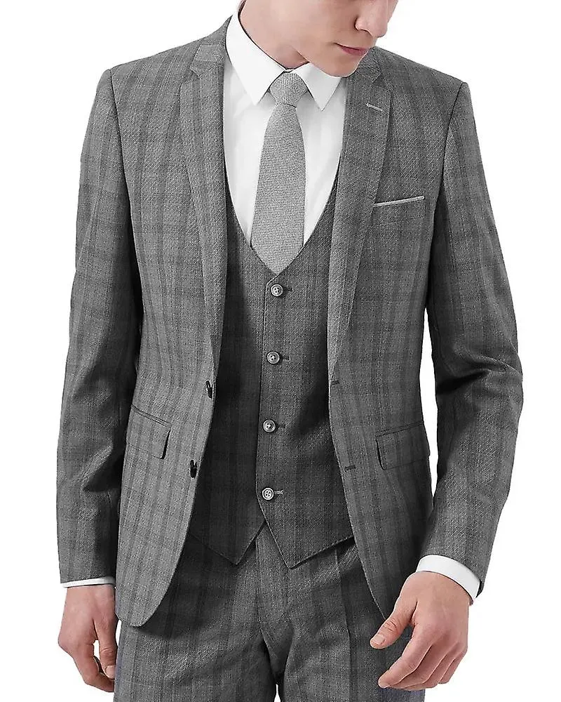 CHAQUETA DE TRAJE DE CONTROL DE CRISTAL DE VENTANA LAZIO  GRIS