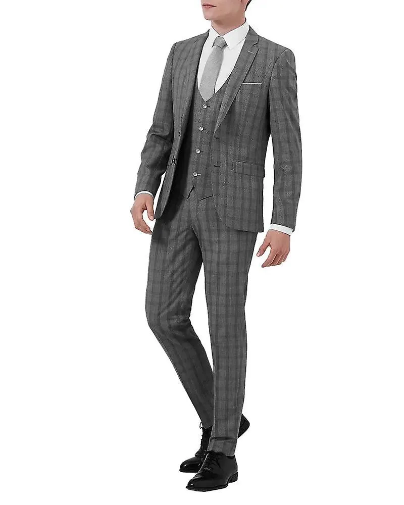 CHAQUETA DE TRAJE DE CONTROL DE CRISTAL DE VENTANA LAZIO  GRIS