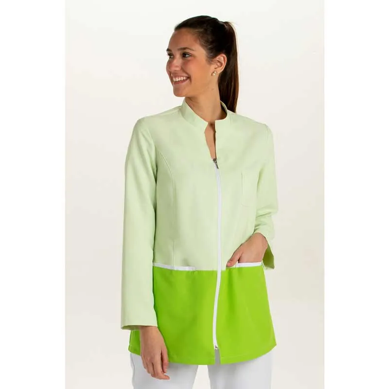 CHAQUETA LABORAL BICOLOR VERDE DE MANGA LARGA  OUTLET
