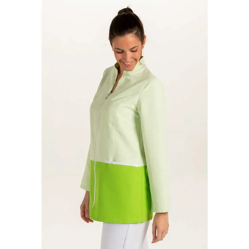 CHAQUETA LABORAL BICOLOR VERDE DE MANGA LARGA  OUTLET