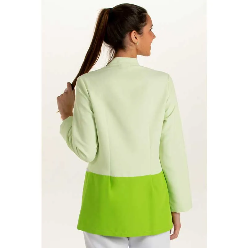 CHAQUETA LABORAL BICOLOR VERDE DE MANGA LARGA  OUTLET