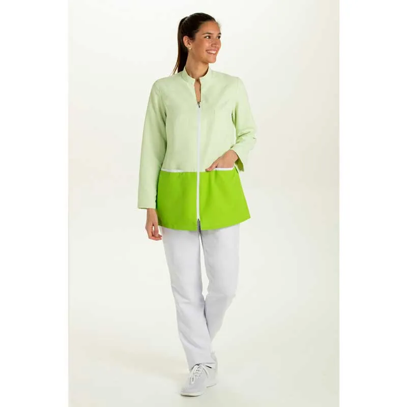 CHAQUETA LABORAL BICOLOR VERDE DE MANGA LARGA  OUTLET