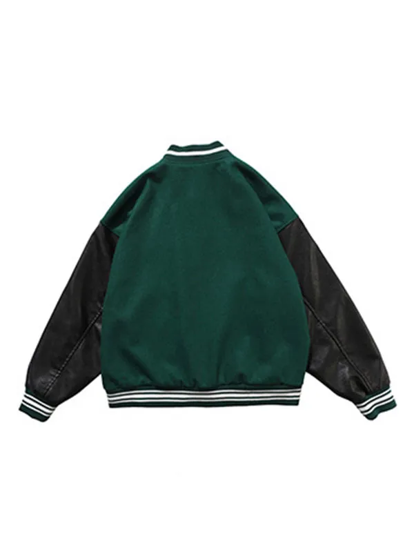 Chaqueta universitaria con bordado de toalla para hombre