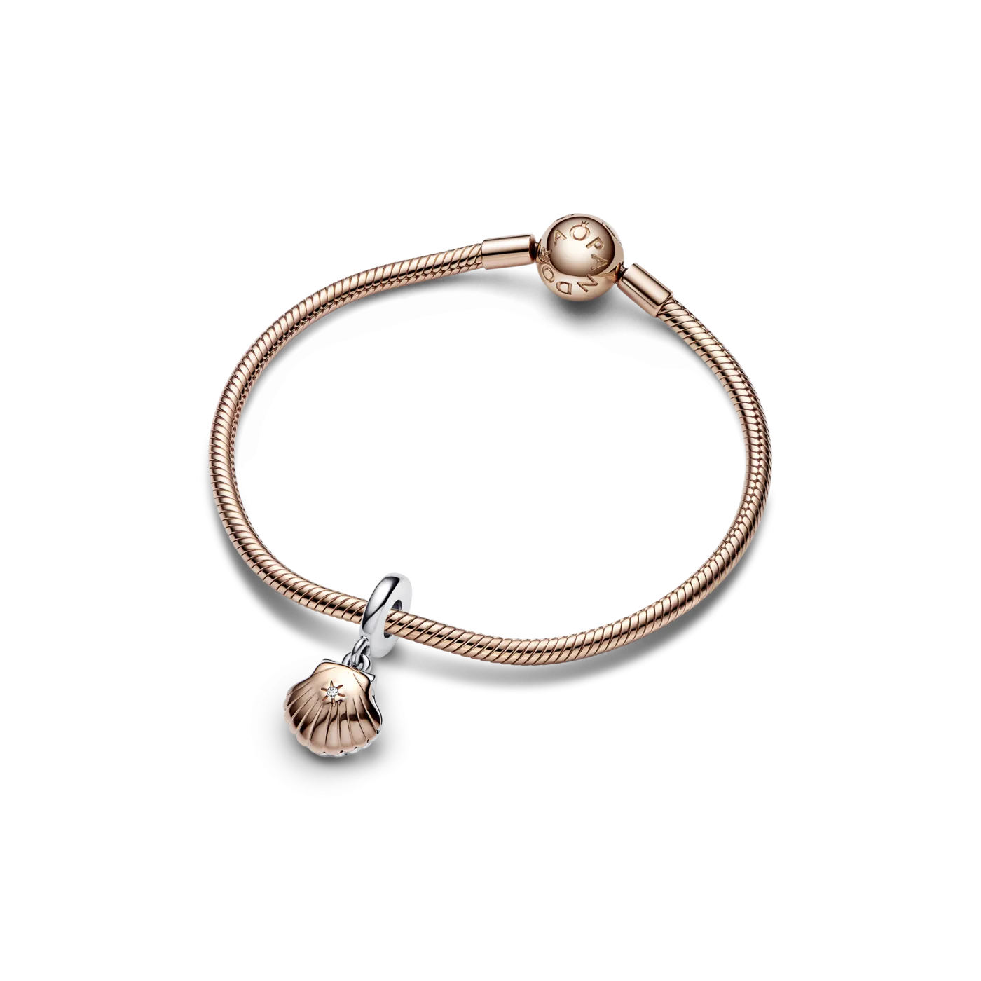 Charm Pandora Colgante plata rosa Concha de Mar & Perla 782449C01