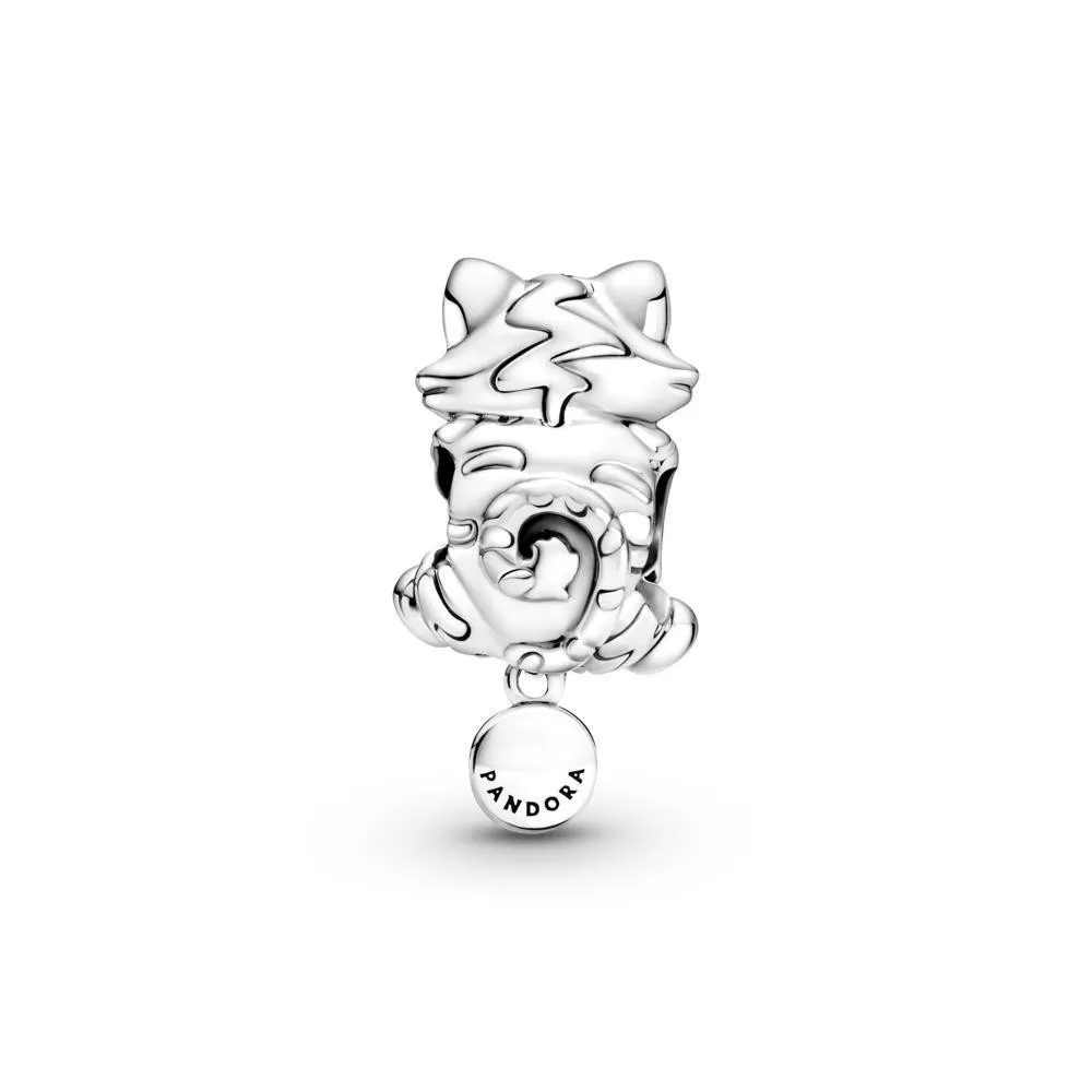 Charm Pandora de palta de ley de gatito y bola de Yam