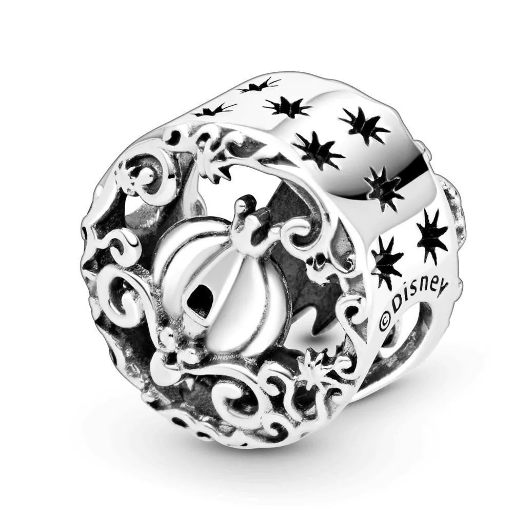 Charm Pandora de plata de ley Reloj de Cenicienta Calabaza de medianoche