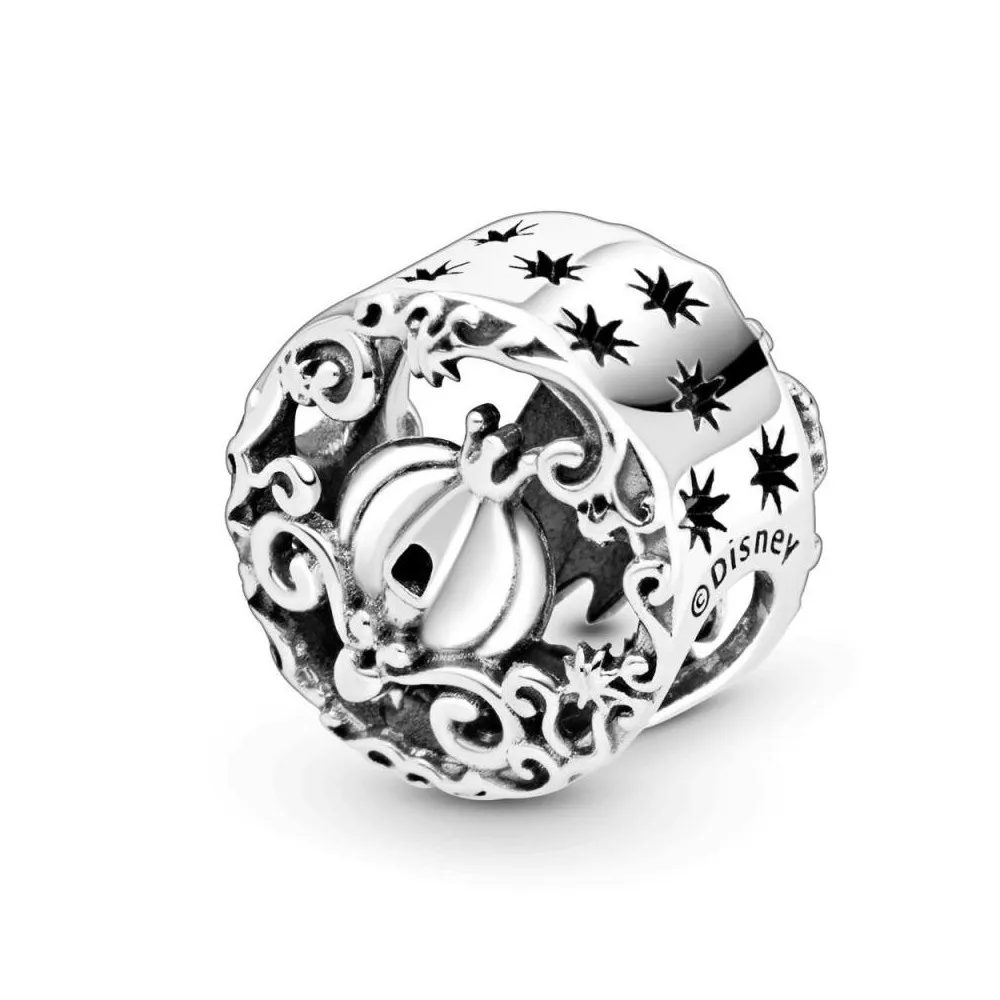 Charm Pandora de plata de ley Reloj de Cenicienta Calabaza de medianoche