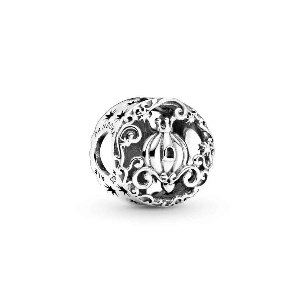 Charm Pandora de plata de ley Reloj de Cenicienta Calabaza de medianoche