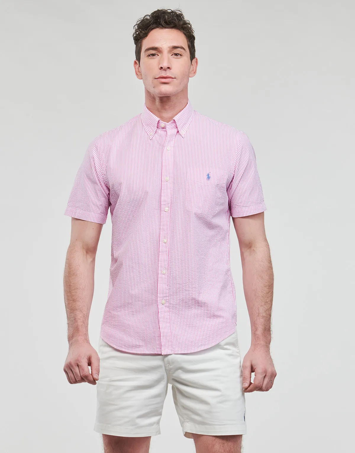 CHEMISE COUPE DROITE EN SEERSUCKER