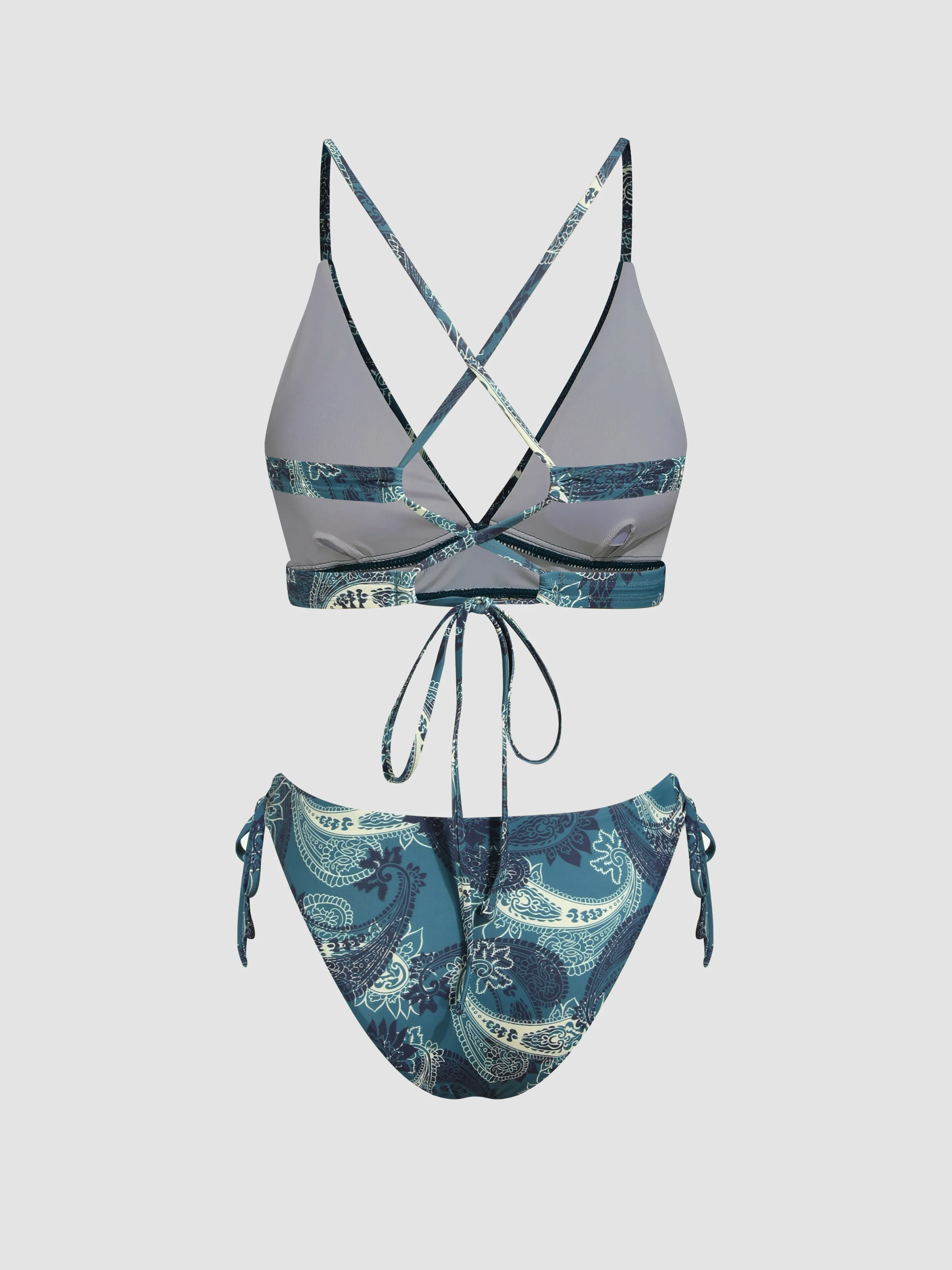  Conjunto de Bikini con Lazo Cruzado Paisley