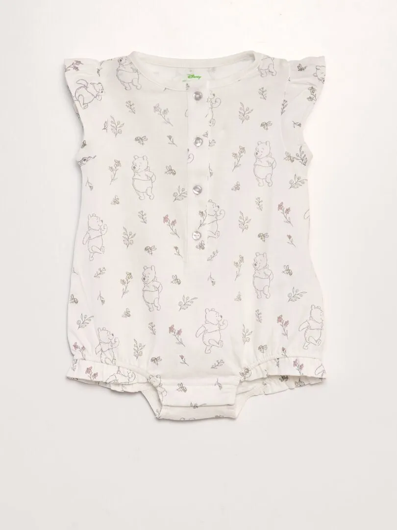 CONJUNTO DE GORRO BUCKET + PELELE 'WINNIE'  2 PIEZAS  BLANCO