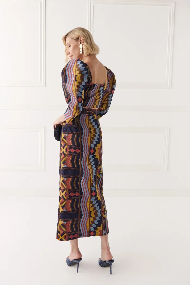 Conjunto de top y falda étnico Bonnie