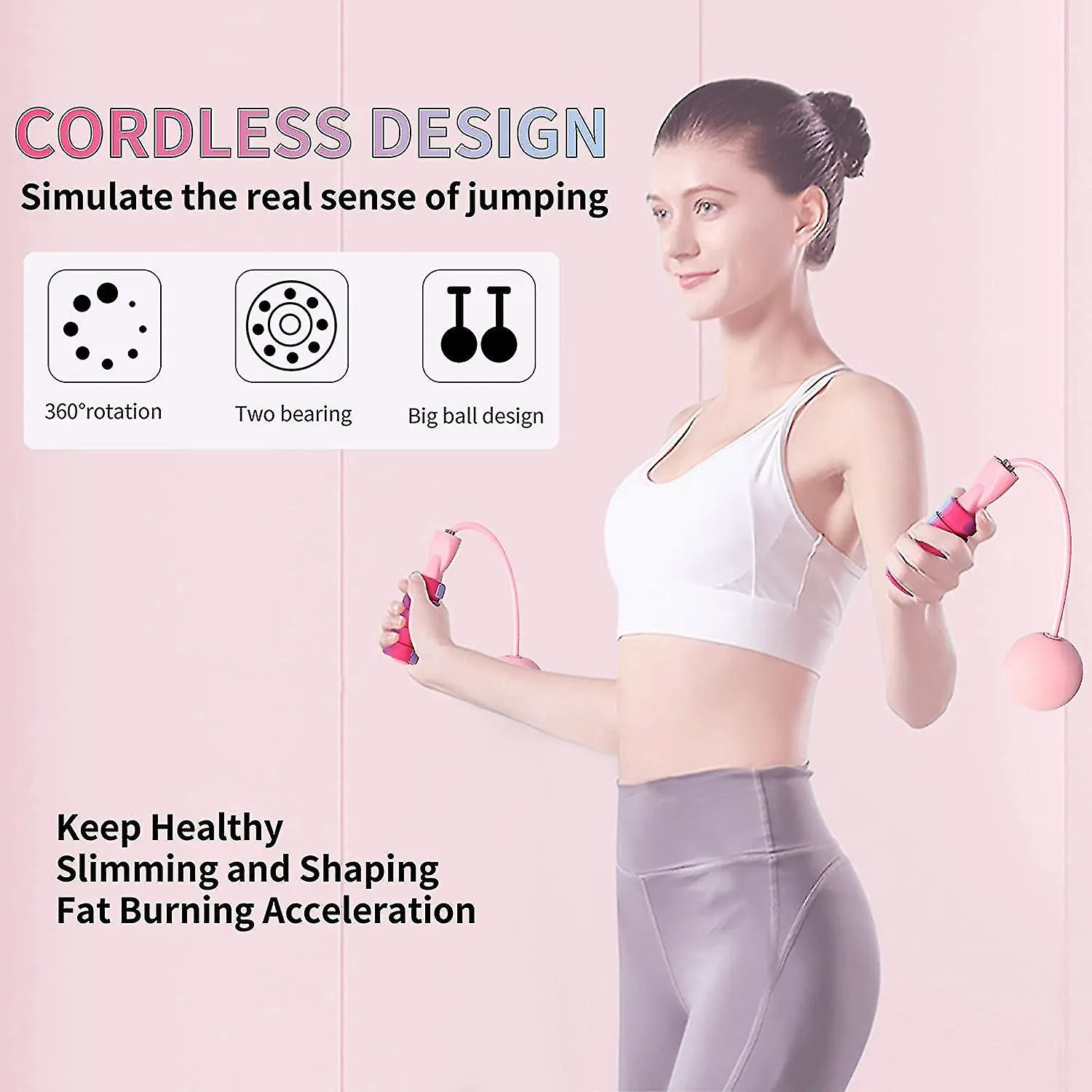 Cordless Jump Rope Weighted Ropeless Skipping Rope Gym Equipment For Fitness Exercise