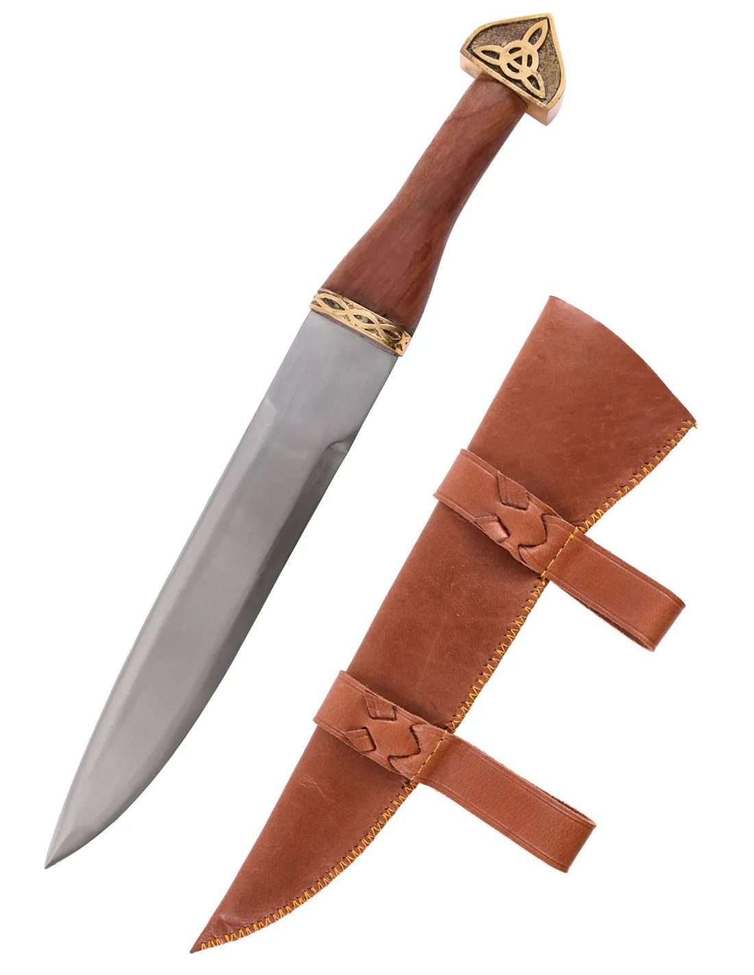 Daga vikinga tipo Seax, con vaina de cuero (49 cm.)