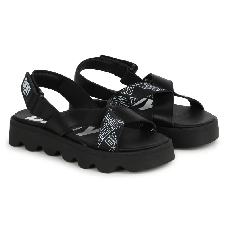 DKNY Sandalias de cuero con velcro