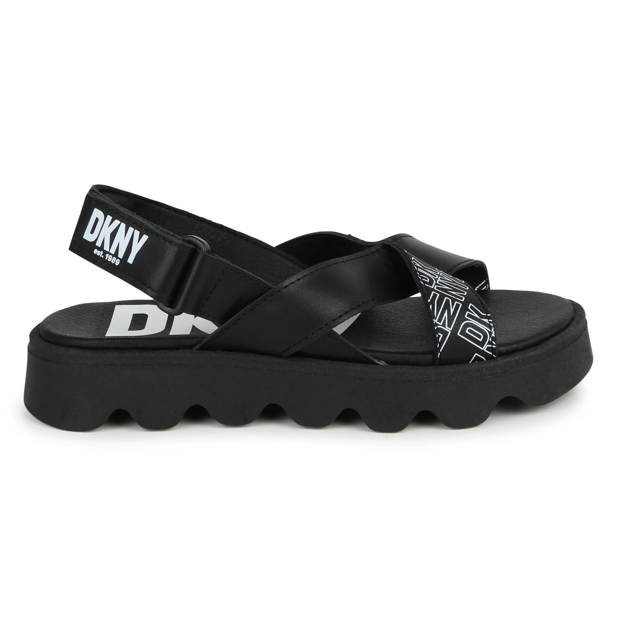 DKNY Sandalias de cuero con velcro