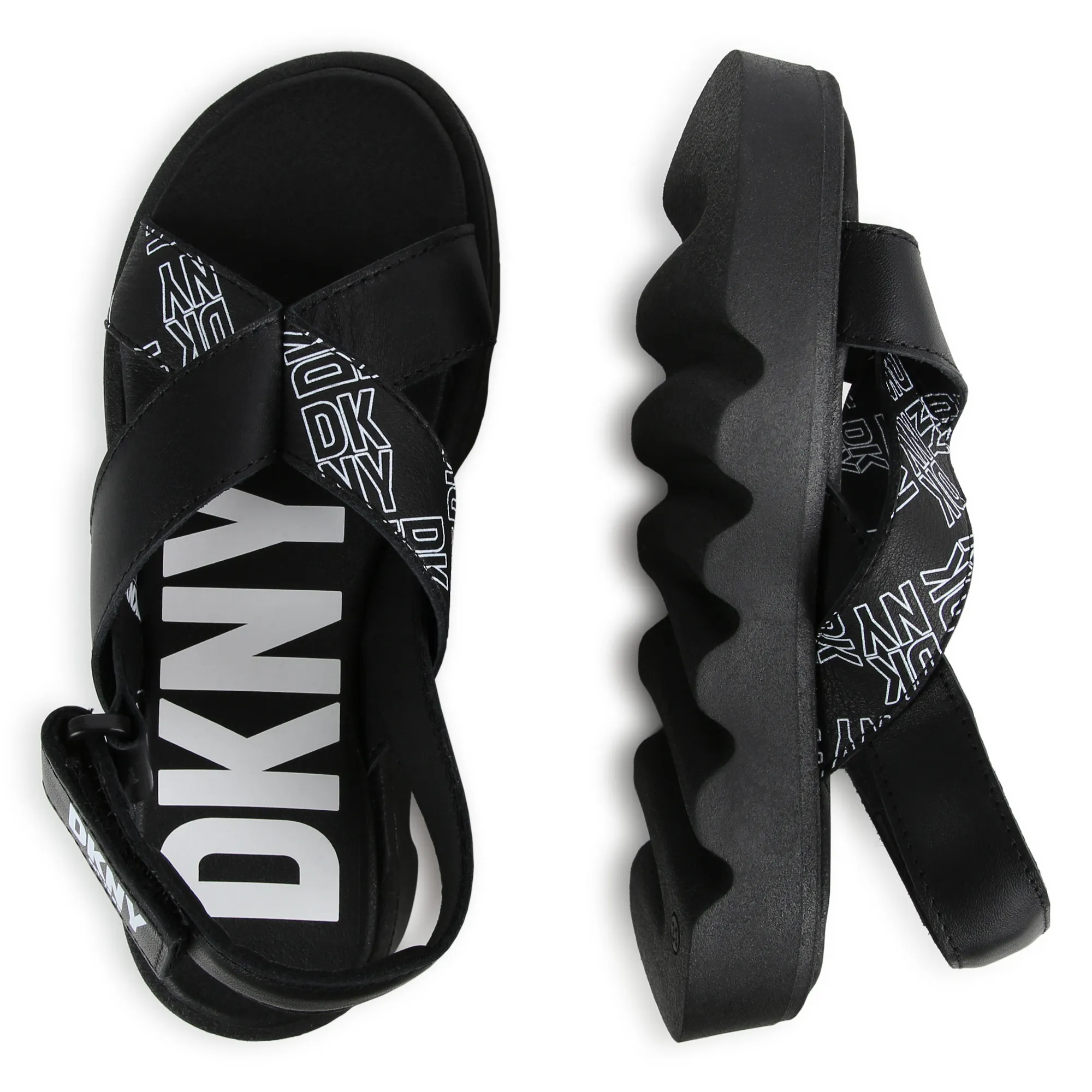 DKNY Sandalias de cuero con velcro
