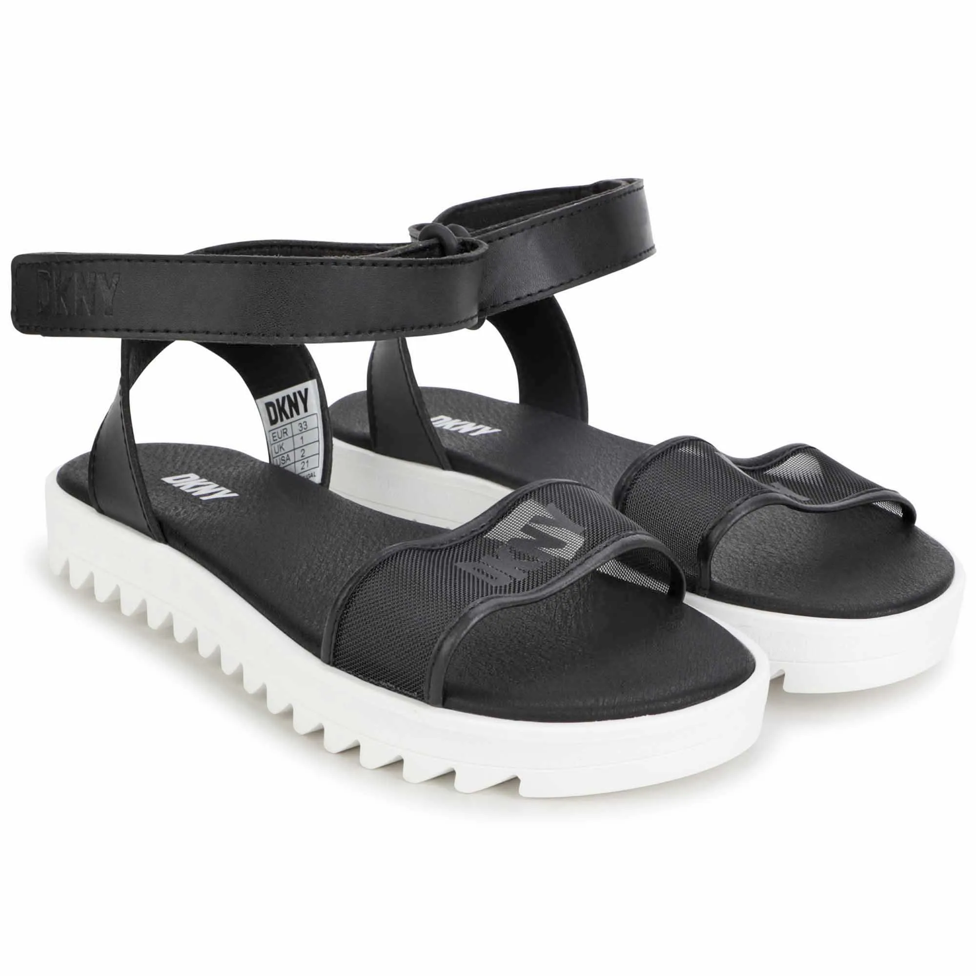 DKNY Sandalias de malla con velcro