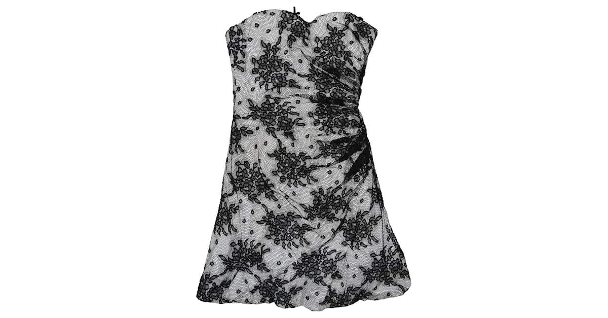 Dolce & Gabbana D&G Blanco/Vestido midi con hombros descubiertos negro 