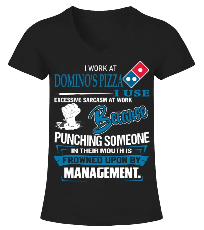 domino's pizza Camiseta cuello pico Mujer