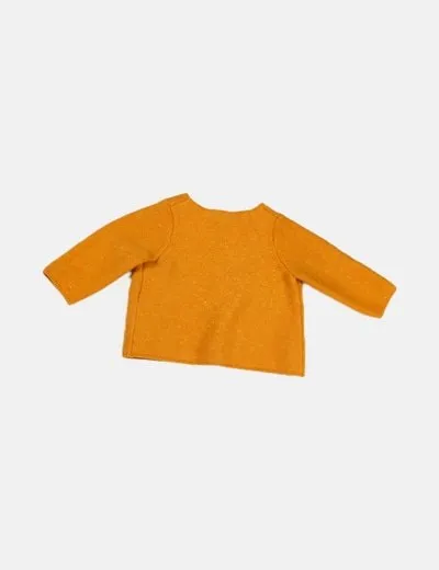 Du pareil Chaqueta de punto mostaza con bordado