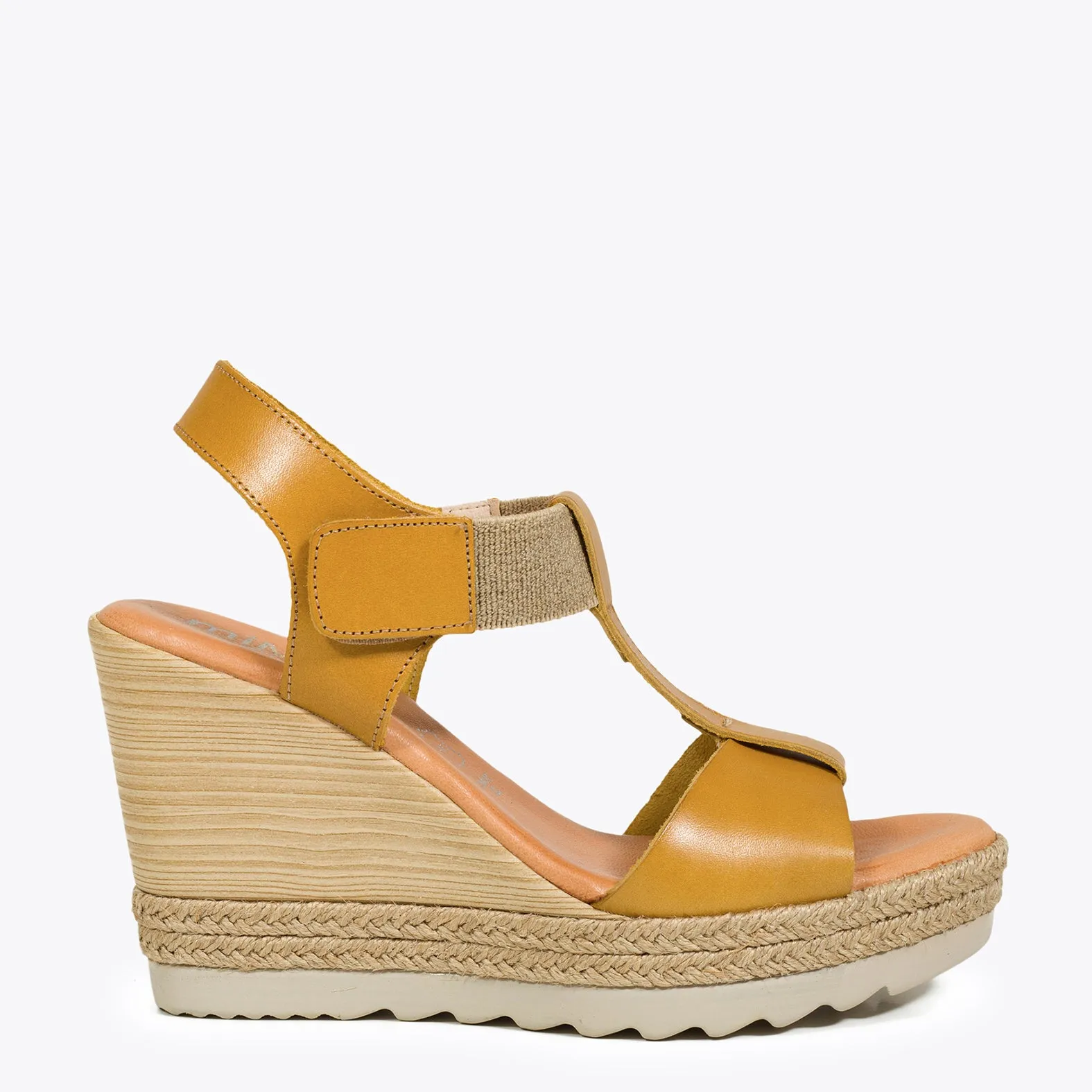 ELÁSTICO – Cuña con velcro y elástico MOSTAZA