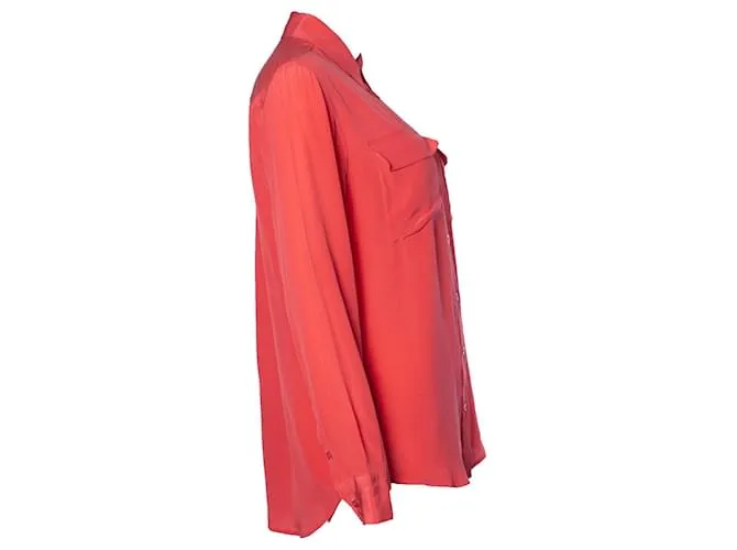 Equipment Equipo, camisa rosa en seda 