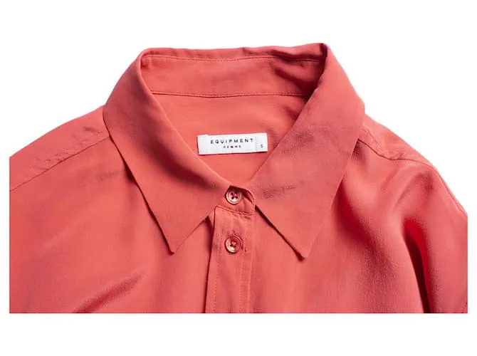 Equipment Equipo, camisa rosa en seda 