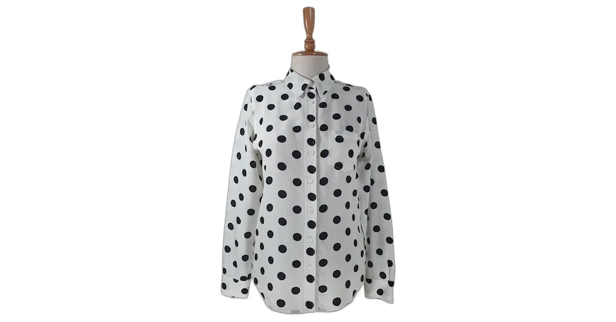 Equipment Tops Negro Blanco 