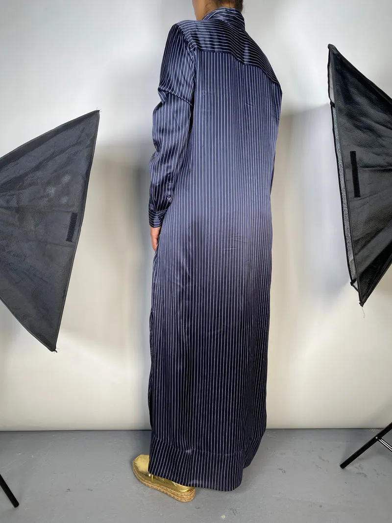 EQUIPMENT Vestido Camisero Azul Rayas