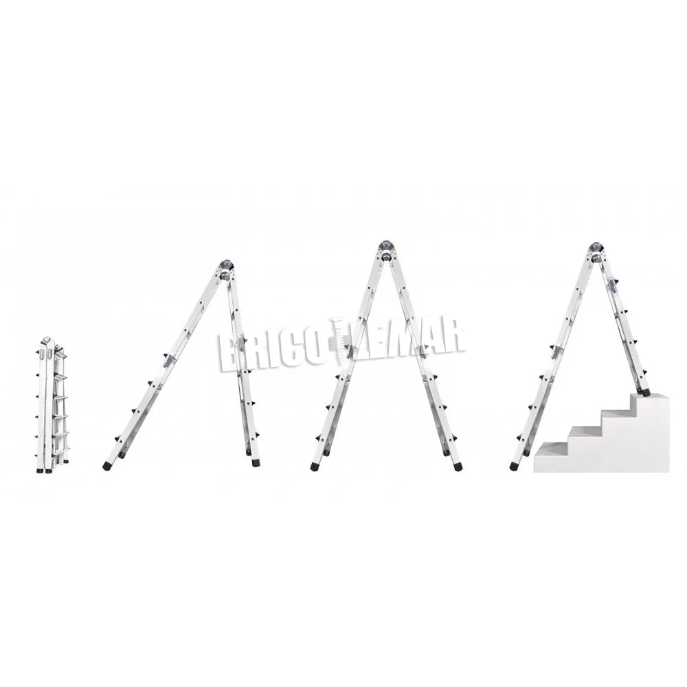 Escalera telescópica multiuso de aluminio 2x4+4 398cm WK700110 Werku