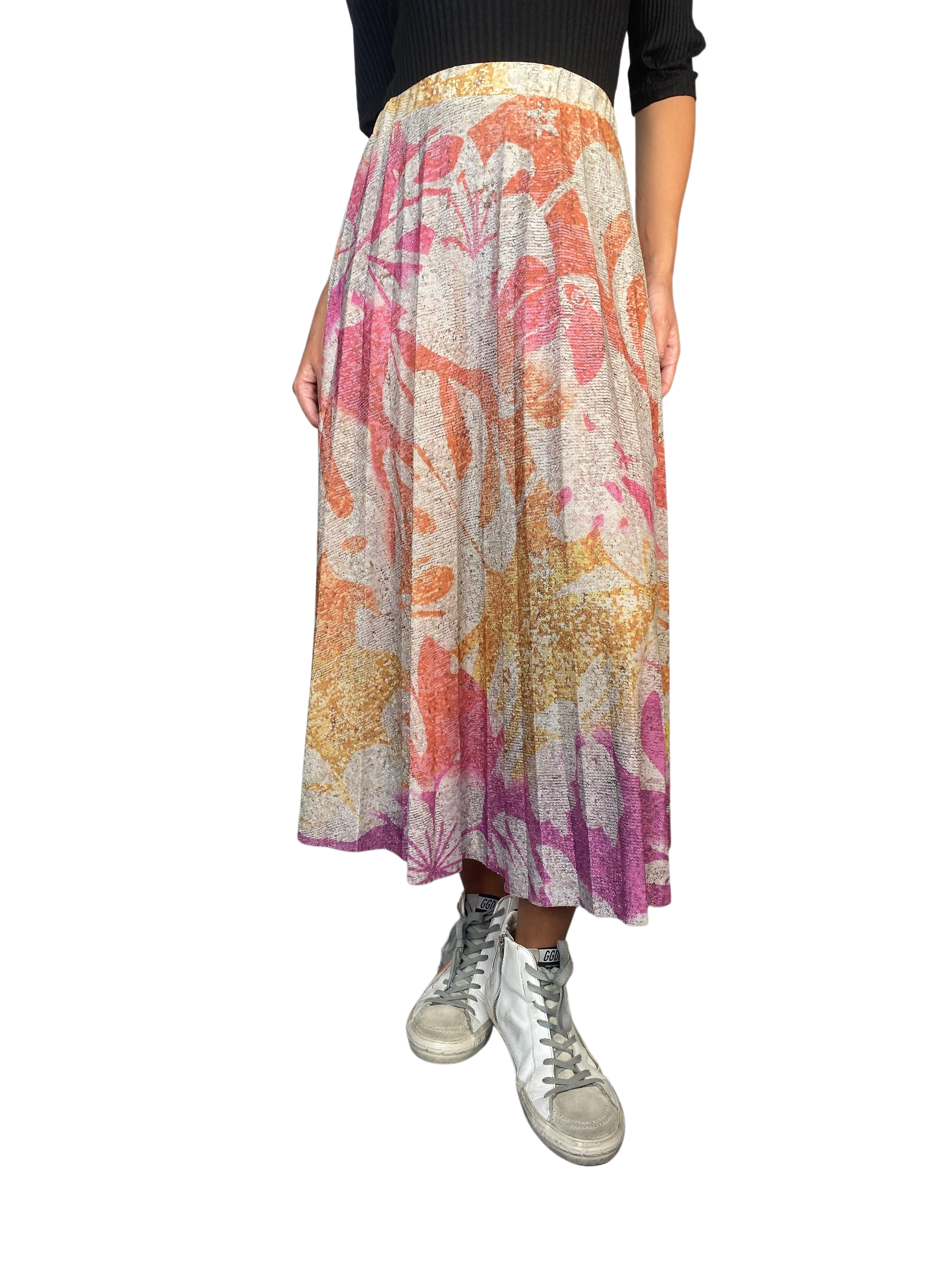 FARM RIO Falda Multicolor Con Hilos Metalizados
