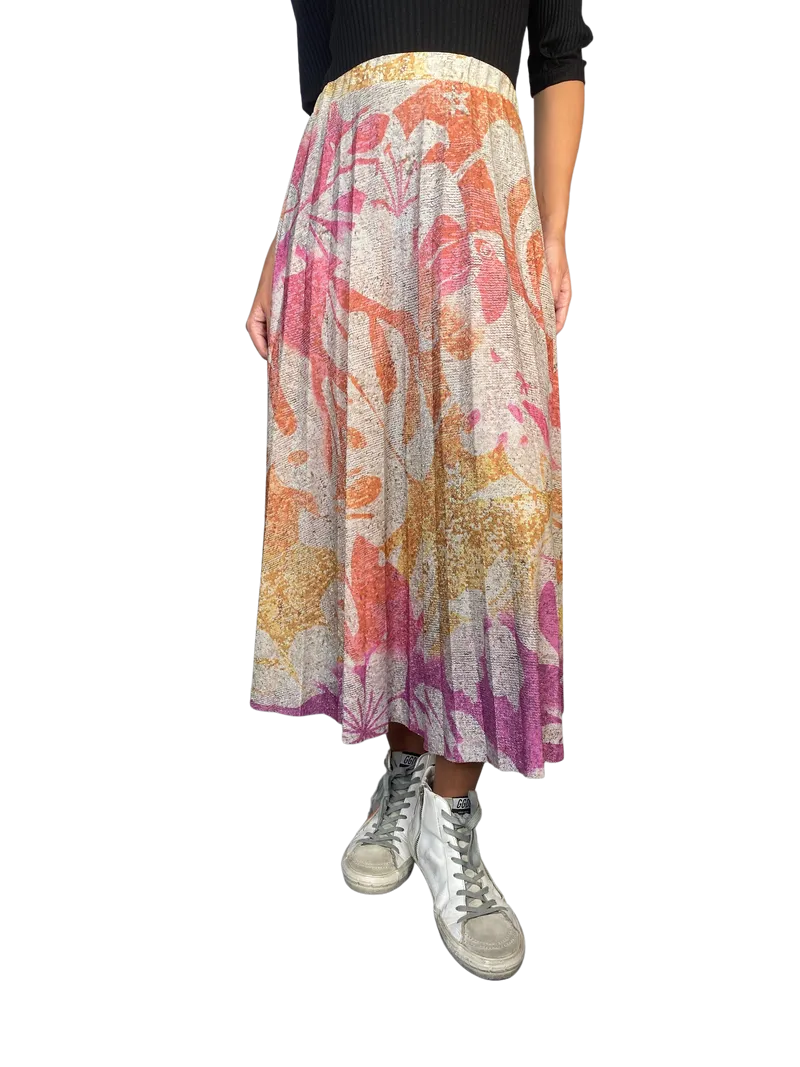 FARM RIO Falda Multicolor Con Hilos Metalizados
